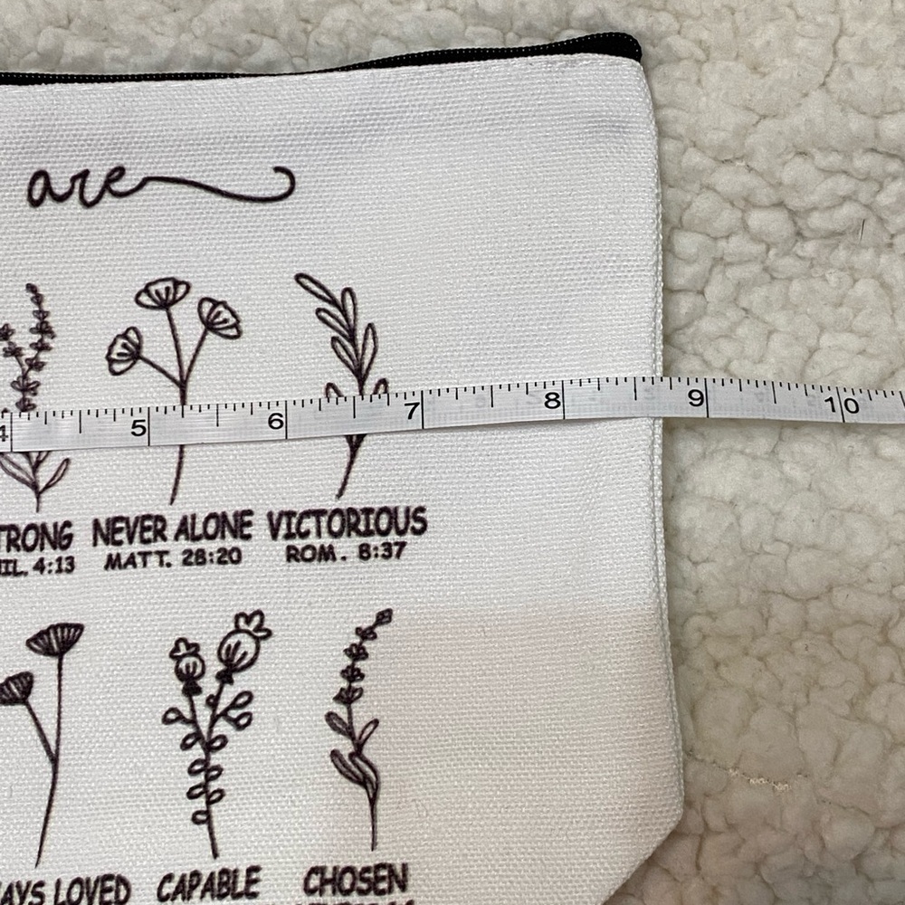 Floral Canvas Pouch with Inspirational Quotes NWOT - Picture 4 of 5